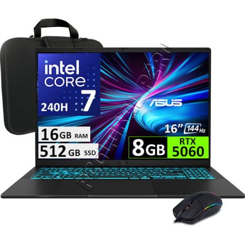 Asus V16 V3607VM, Core 7-240H, 16GB, 512GB, RTX5060, 16' 144Hz