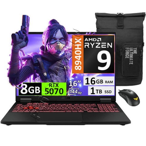 Asus TUF A16 FA608PP, Ryzen 9, 16GB, 1TB, RTX5070 8Gb, Espanol