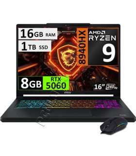 MSI Crosshair A16 HX E8WFK, Ryzen 9, 16GB, 1TB, RTX5060, Esp