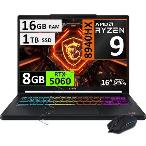 MSI Crosshair A16 HX E8WFK, Ryzen 9, 16GB, 1TB, RTX5060, Esp