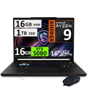 MSI Raider A16 HX B8WI, Ryzen 9, 16GB, 1TB, RTX5080 16GB, 16'