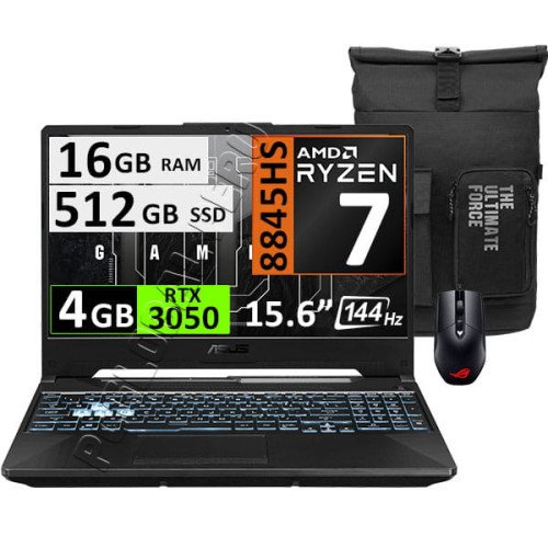 Asus TUF A15 FA506NCG, Ryzen 7, 16GB, 512GB, RTX3050 4GB, Esp