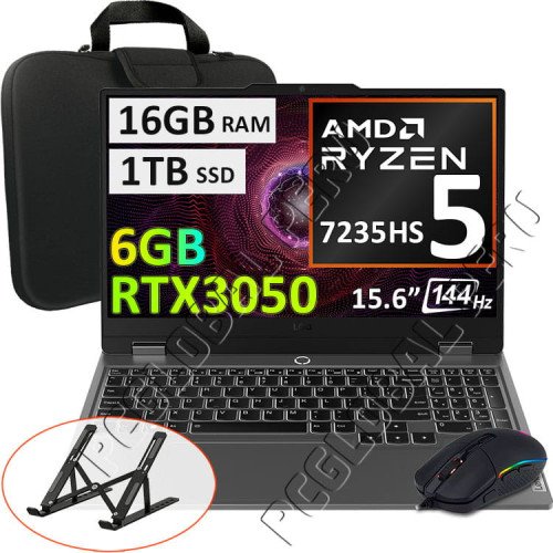 Lenovo LOQ 15ARP9, Ryzen 5-7235HS, 16GB, 1TB, 15.6", RTX3050 6GB