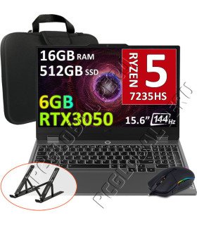 Lenovo LOQ 15ARP9, Ryzen 5-7235HS, 16GB, 512GB, 15.6", RTX3050 6GB