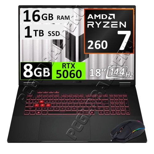 Asus TUF A18 FA808, Ryzen 7-260, 16GB, 1TB, 18" 144Hz, 8GB RTX5060