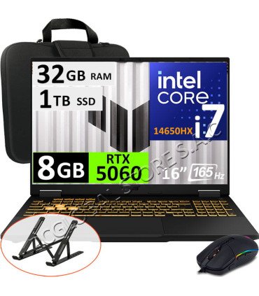 Asus TUF F16 FX608JMR, Core i7-14650HX, 32GB, 1TB, 16", RTX5060 8GB