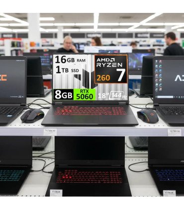Asus TUF A18 FA808, Ryzen 7-260, 16GB, 1TB, 18" 144Hz, 8GB RTX5060