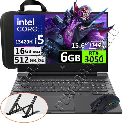 HP Victus 15 Gaming, Core i5-13420H, 16GB, 512GB, RTX3050 6GB, 144Hz
