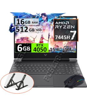 HP Victus 15 Gaming, Ryzen 7, 16GB, 512GB, 15.6", RTX4050 6GB