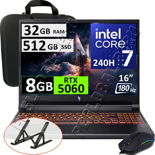 Acer Nitro V ANV16-72, Core 7-240H, 32GB, 512GB, RTX5060, 180Hz