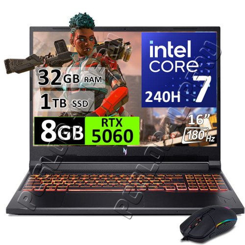 Acer Nitro V ANV16-72, Core 7-240H, 32GB, 1TB, RTX5060, 180Hz