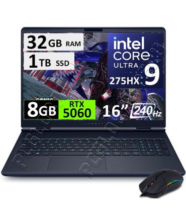 Dell Alienware X16 Aurora, Ultra 9-275HX, 32GB, 1TB, RTX5060 8GB