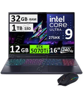 Acer Predator Helios Neo 16S, Ultra 9, 32GB, 1TB, RTX5070Ti 12GB
