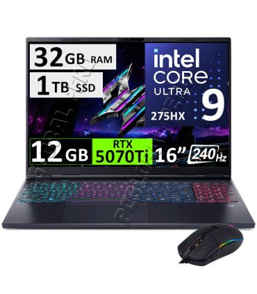 Acer Predator Helios Neo 16S, Ultra 9, 32GB, 1TB, RTX5070Ti 12GB