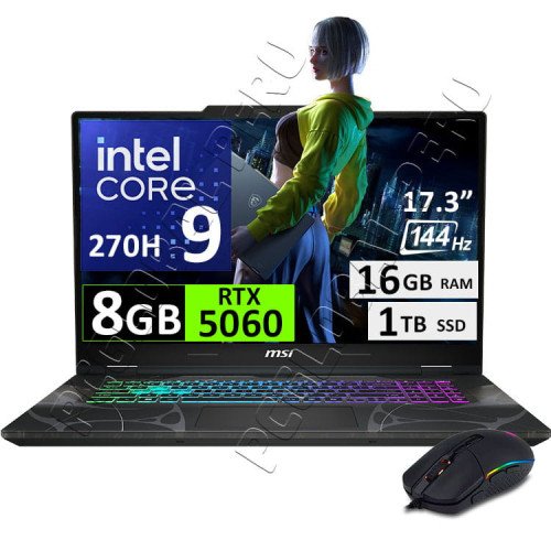 MSI Cyborg 17 B2RWFKG, Core 9-270H, 16GB, 1TB, 17.3", RTX5060