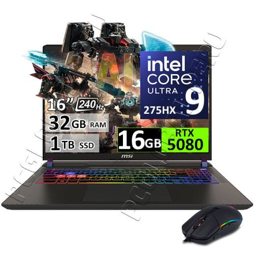 MSI Vector 16 HX AI, Ultra 9-275HX, 32GB, 1TB, 16", RTX5080 16GB