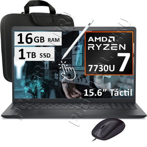 DELL 15 DC15255 AMD Ryzen 7 7730U, 16GB, 1TB, 15.6" Tactil, Win11