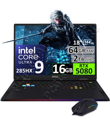 MSI Raider 18 HX AI, Core Ultra 9, 64GB, 2TB, 18", RTX5080 16GB