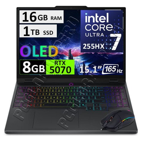LENOVO LEGION 5 15IAX10, ULTRA 7-255HX, 16GB, 1TB, RTX5070 8GB