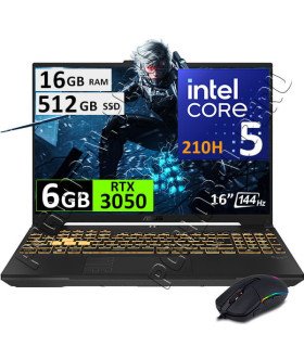 ASUS TUF F16 FX607VJB, CORE 5-210H, 16GB, 512GB, RTX3050 6GB