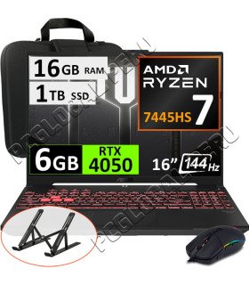 ASUS TUF A16 FA607NUG, Ryzen 7-7445HS, 16GB, 1TB, 16", RTX4050 6GB