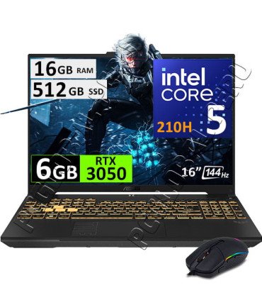 ASUS TUF F16 FX607VJB, CORE 5-210H, 16GB, 512GB, RTX3050 6GB