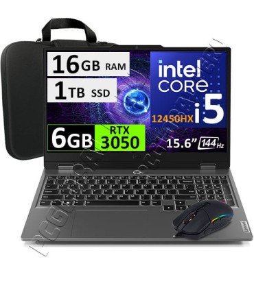 Lenovo LOQ 15IAX9, CORE I5-12450HX, 16GB, 1TB, RTX3050 6GB, ESP