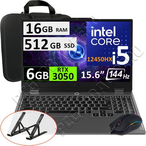Lenovo LOQ 15IAX9, Core i5-12450HX, 16GB, 512GB, 15.6", RTX3050 6GB