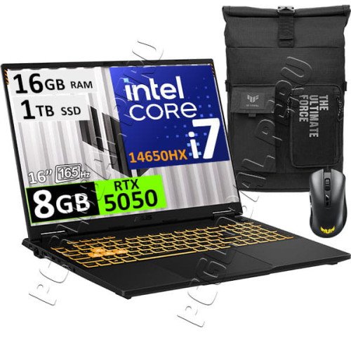 ASUS TUF F16 FX608, CORE I7-14650HX, 16GB, 1TB, RTX5050 8GB