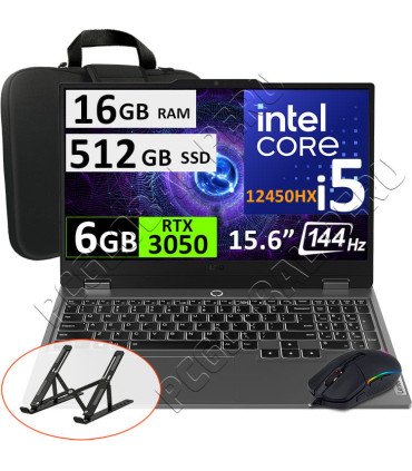 Lenovo LOQ 15IAX9, Core i5-12450HX, 16GB, 512GB, 15.6", RTX3050 6GB