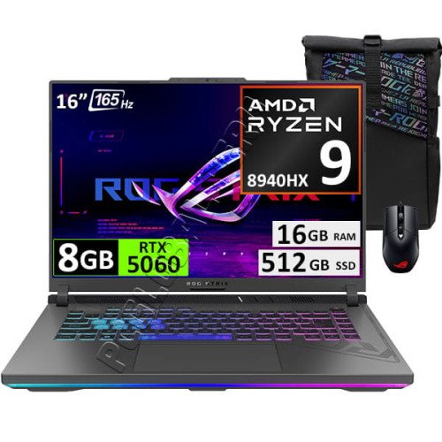 Asus ROG Strix G16 G614PM, Ryzen 9-8940HX, 16GB, 512GB, RTX5060