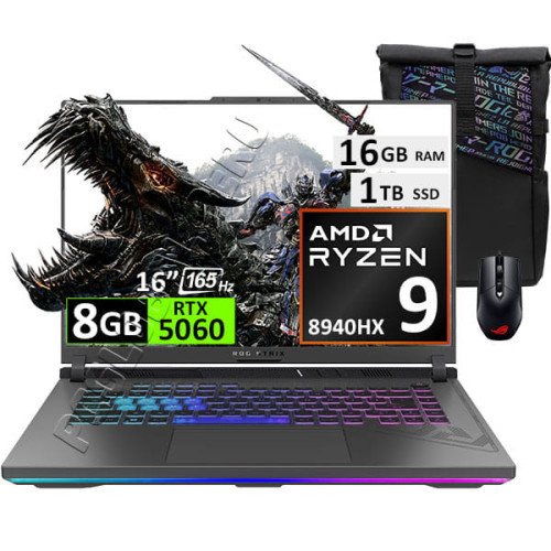 Asus ROG Strix G16 G614PM, Ryzen 9-8940HX, 16GB, 1TB, RTX5060