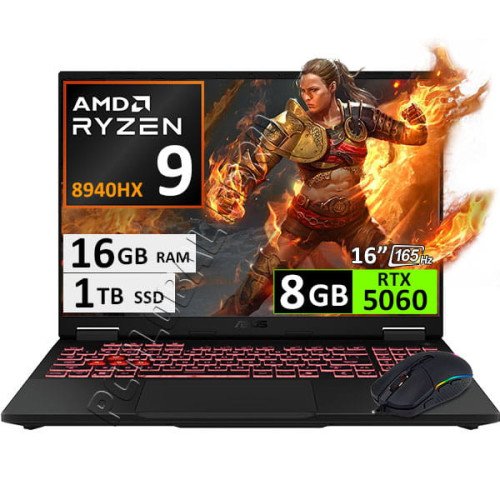 Asus TUF A16 FA608PM, Ryzen 9, 16GB, 1TB, RTX5060, 16" 165Hz, Esp