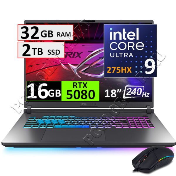 Asus ROG Strix G18 G815LW, Ultra 9-275HX, 32GB, 2TB, RTX5080, 18"