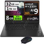 HP OMEN 17DB, RYZEN AI 9, 32GB, 1TB, RTX5060, 17.3" 144HZ, ESP
